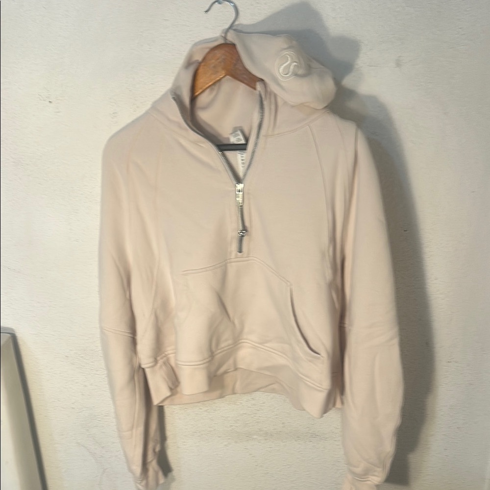 Tan Crop Long Sleeve Hoodie